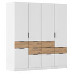 DREHTÜRENSCHRANK  in Weiß, Eiche Artisan  - Weiß/Eiche Artisan, KONVENTIONELL, Holzwerkstoff/Metall (181/197/54cm) - Xora