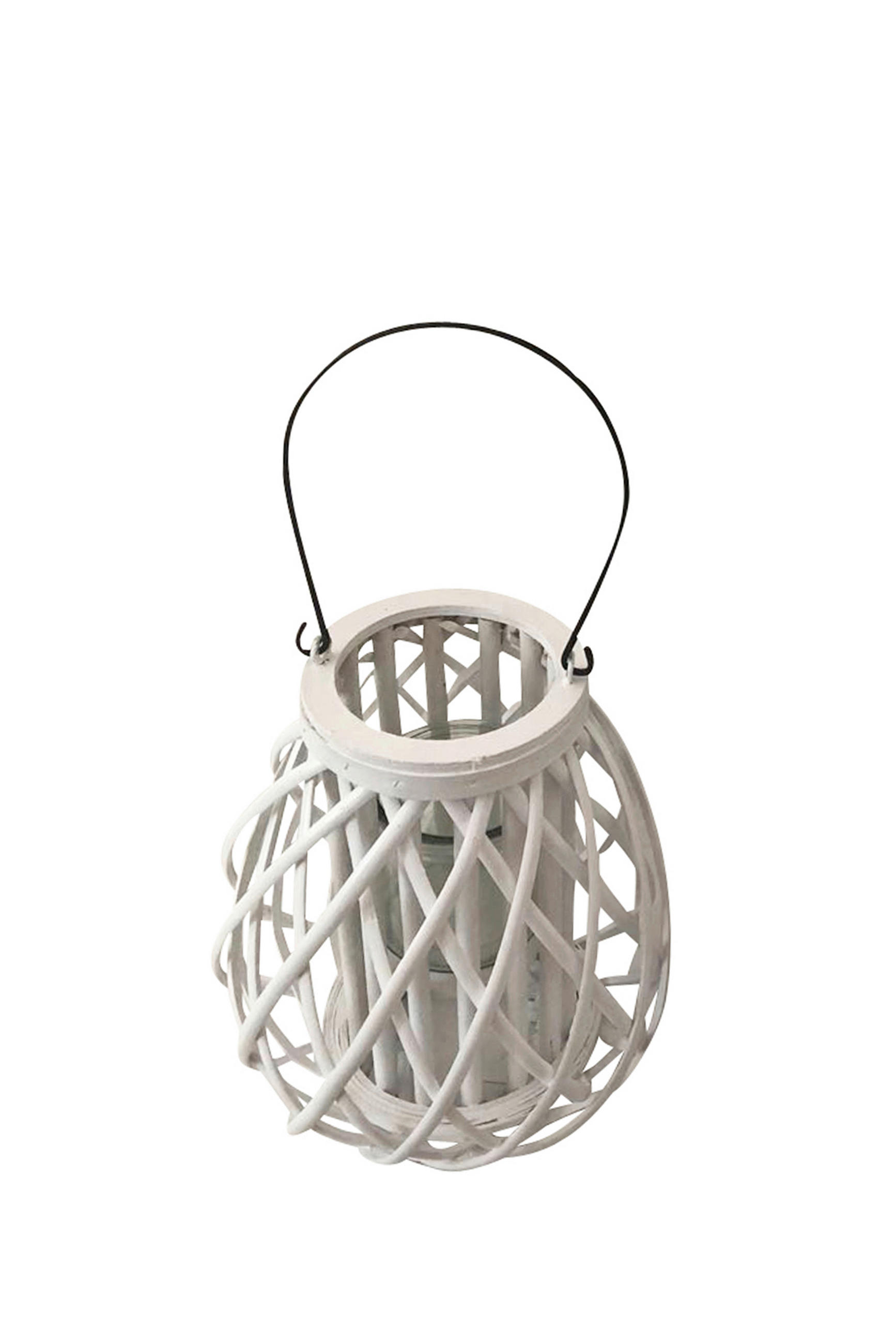 LATERNE - Weiß, Trend, Holz (25/30cm)