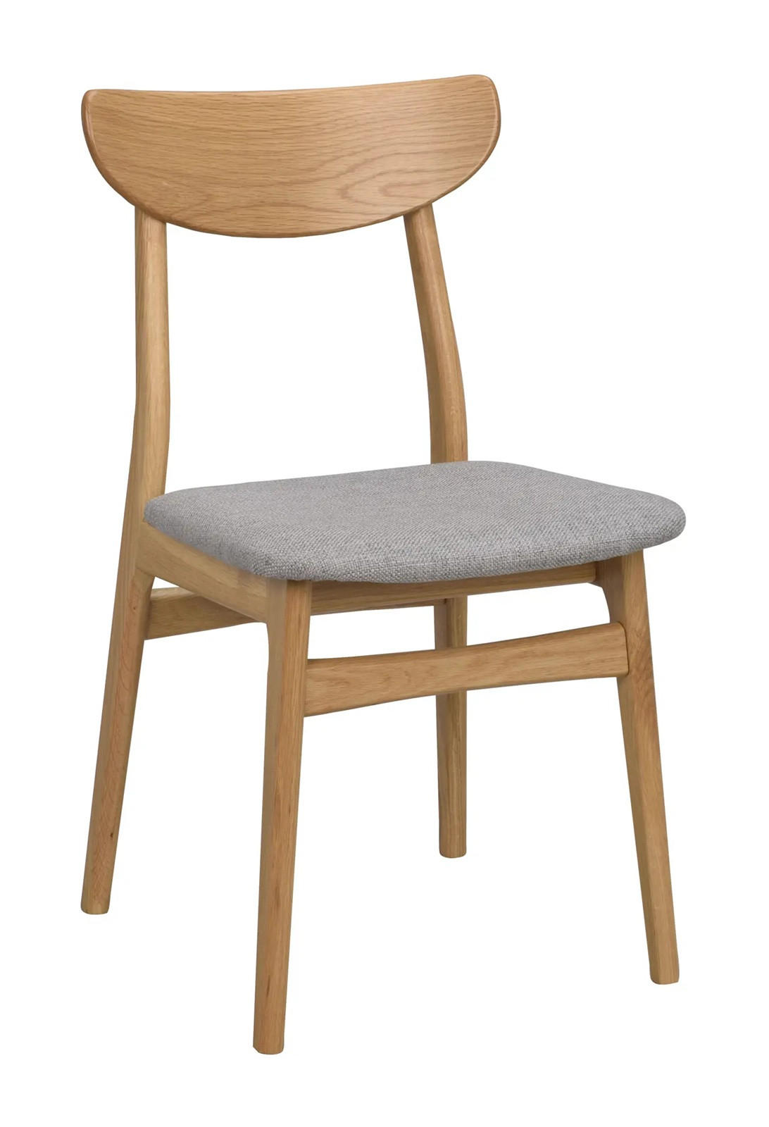 STOL   flatväv  - ljusgrå/ekfärgad, Klassisk, trä/textil (44/85/51cm) - Rowico