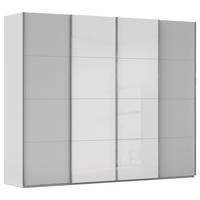 SCHWEBETÜRENSCHRANK 271/235/68 cm 4-türig Grau, Weiß  - Chromfarben/Weiß, KONVENTIONELL, Glas/Holzwerkstoff (271/235/68cm) - Novel