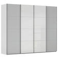SCHWEBETÜRENSCHRANK 271/235/68 cm 4-türig Grau, Weiß  - Chromfarben/Weiß, KONVENTIONELL, Glas/Holzwerkstoff (271/235/68cm) - Novel