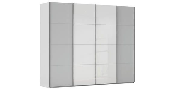 SCHWEBETÜRENSCHRANK 271/235/68 cm 4-türig Grau, Weiß  - Chromfarben/Weiß, KONVENTIONELL, Glas/Holzwerkstoff (271/235/68cm) - Novel