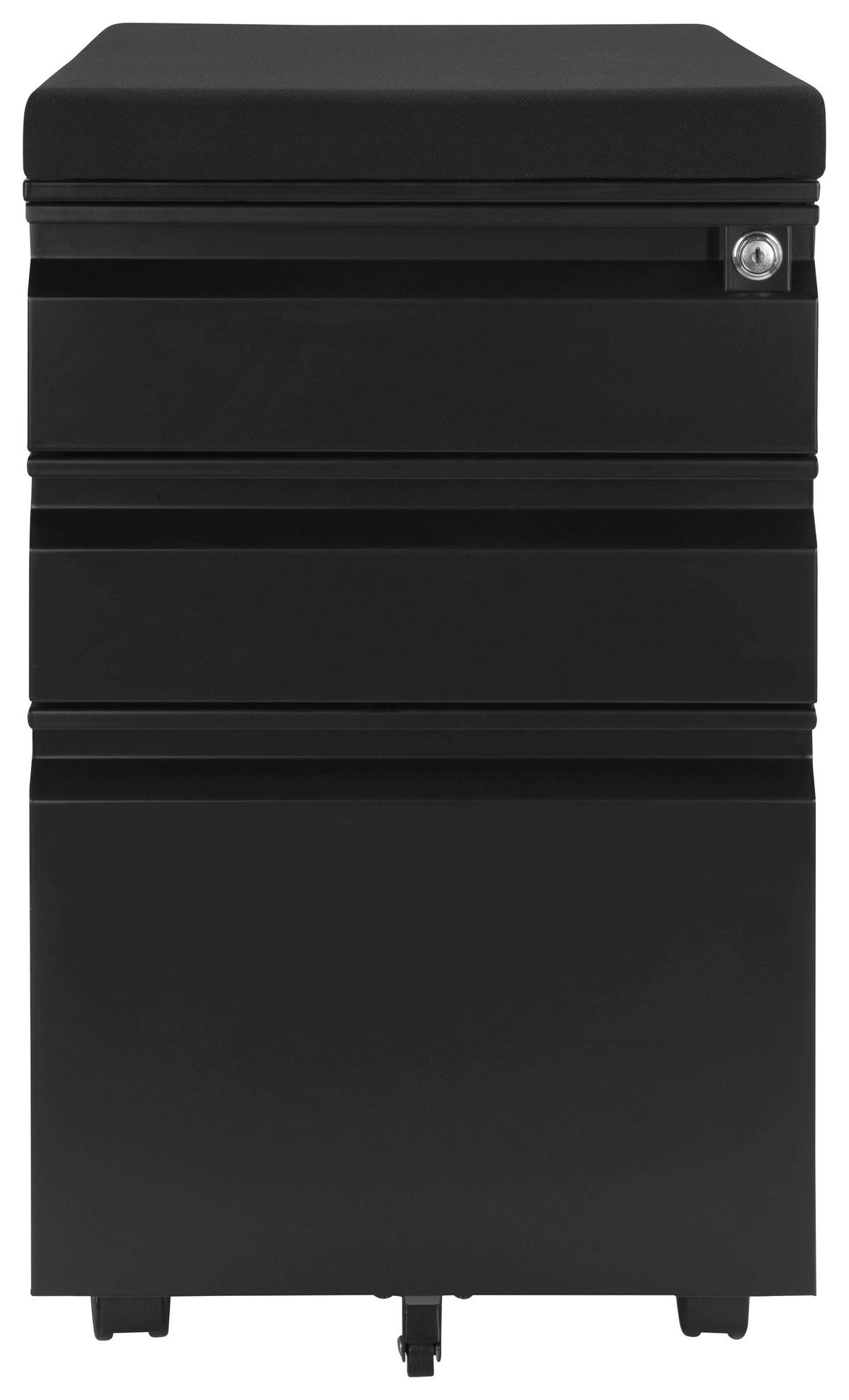 ROLLCONTAINER Schwarz  - Schwarz, MODERN, Kunststoff/Metall (39/60/50cm) - MID.YOU