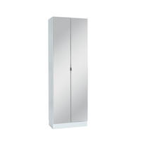 HOCHSCHRANK 65/195,5/33 cm  - Chromfarben/Weiß, Basics, Glas/Holzwerkstoff (65/195,5/33cm) - Xora