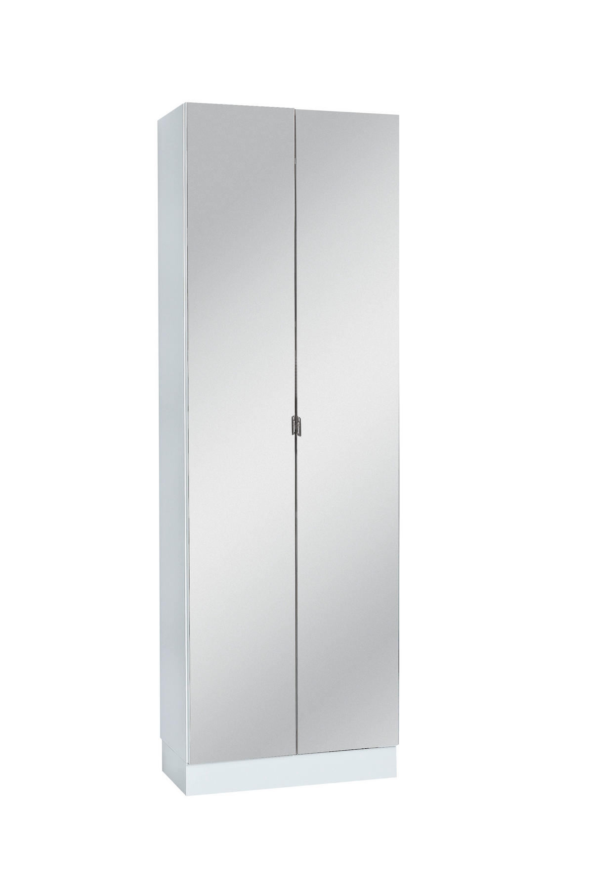 HOCHSCHRANK 65/195,5/33 cm  - Chromfarben/Weiß, Basics, Glas/Holzwerkstoff (65/195,5/33cm) - Xora