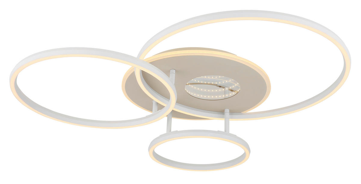 LED-DECKENLEUCHTE Invertina 80,7/70/13 cm   - Sandfarben/Chromfarben, Design, Kunststoff/Metall (80,7/70/13cm) - Globo