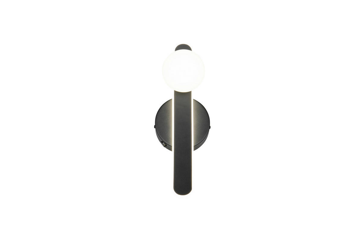 LED-WANDLEUCHTE Napoli 12/34,5/14,5 cm  - Schwarz/Weiß, Design, Glas/Kunststoff (12/34,5/14,5cm) - Trio Leuchten