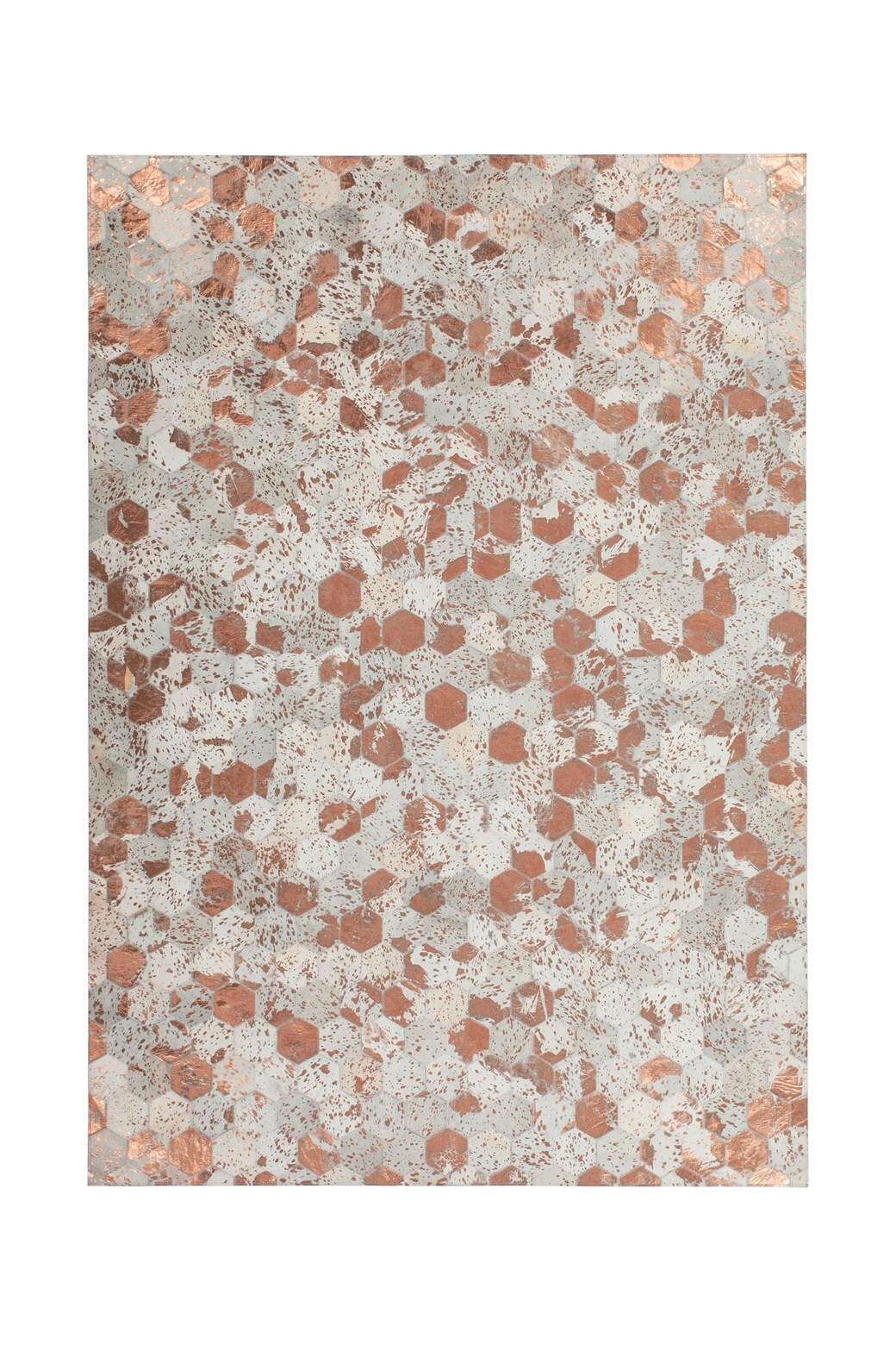 FLACHWEBETEPPICH 80/150 cm Spark 210 Elfenbein / Chrom Creme, Roségold  - Roségold/Creme, Design, Leder/Textil (80/150cm) - Novel