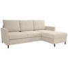 ECKSOFA Beige Chenille  - Beige/Schwarz, KONVENTIONELL, Holz/Textil (159/221cm) - Carryhome