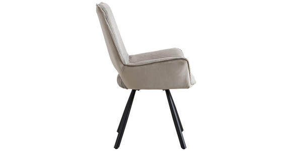 STUHL  Stoffauswahl Webstoff  - Hellgrau/Schwarz, Design, Textil/Metall (58/91/64cm) - Carryhome