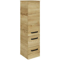 MIDISCHRANK 30/121/33 cm  - Eichefarben/Schwarz, MODERN, Glas/Holzwerkstoff (30/121/33cm) - Sadena