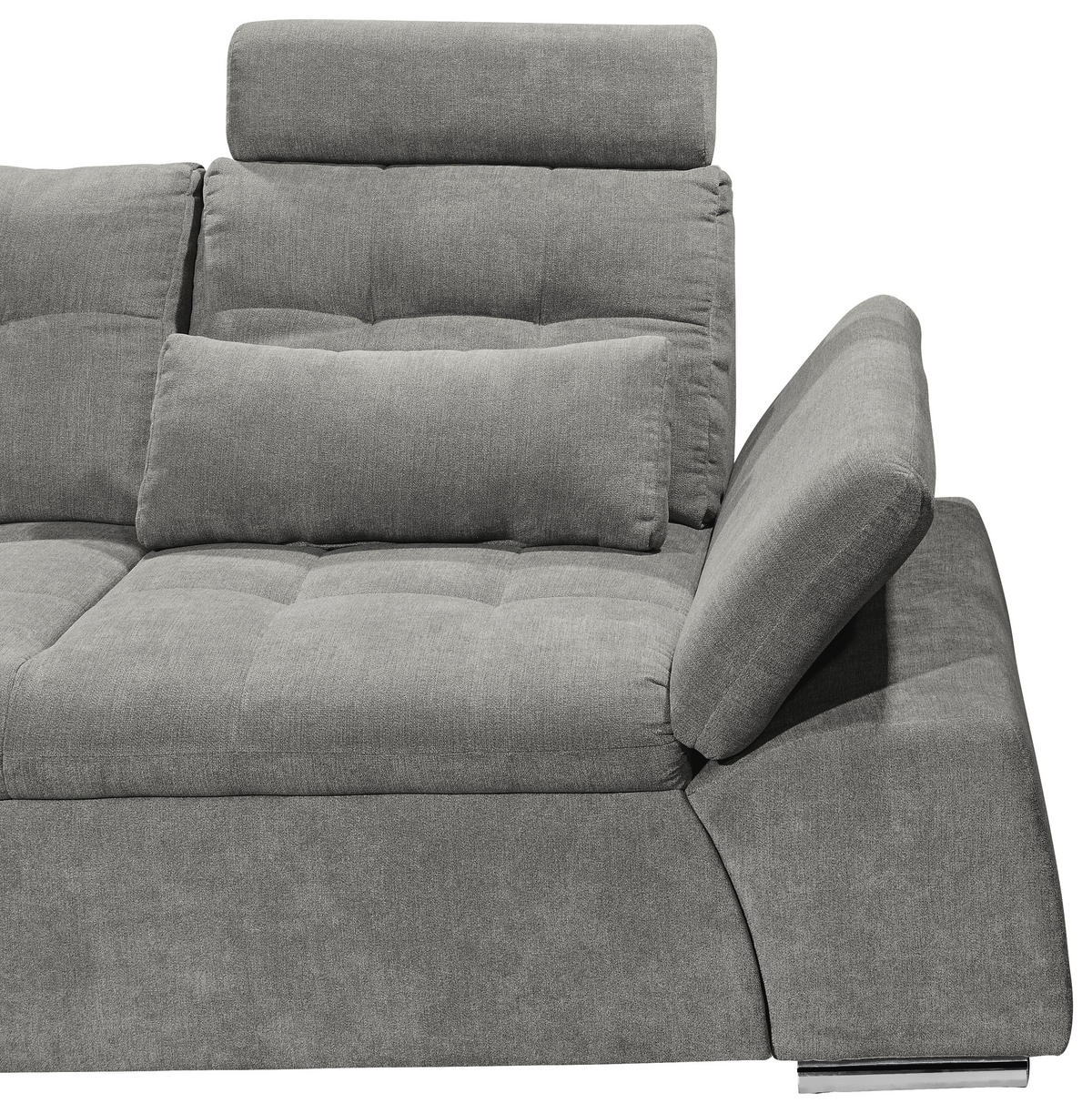 SAROKKANAPÉ textil, faalapú anyag szürke  - ezüst/szürke, Konventionell, műanyag/faalapú anyag (170/268cm) - MID.YOU