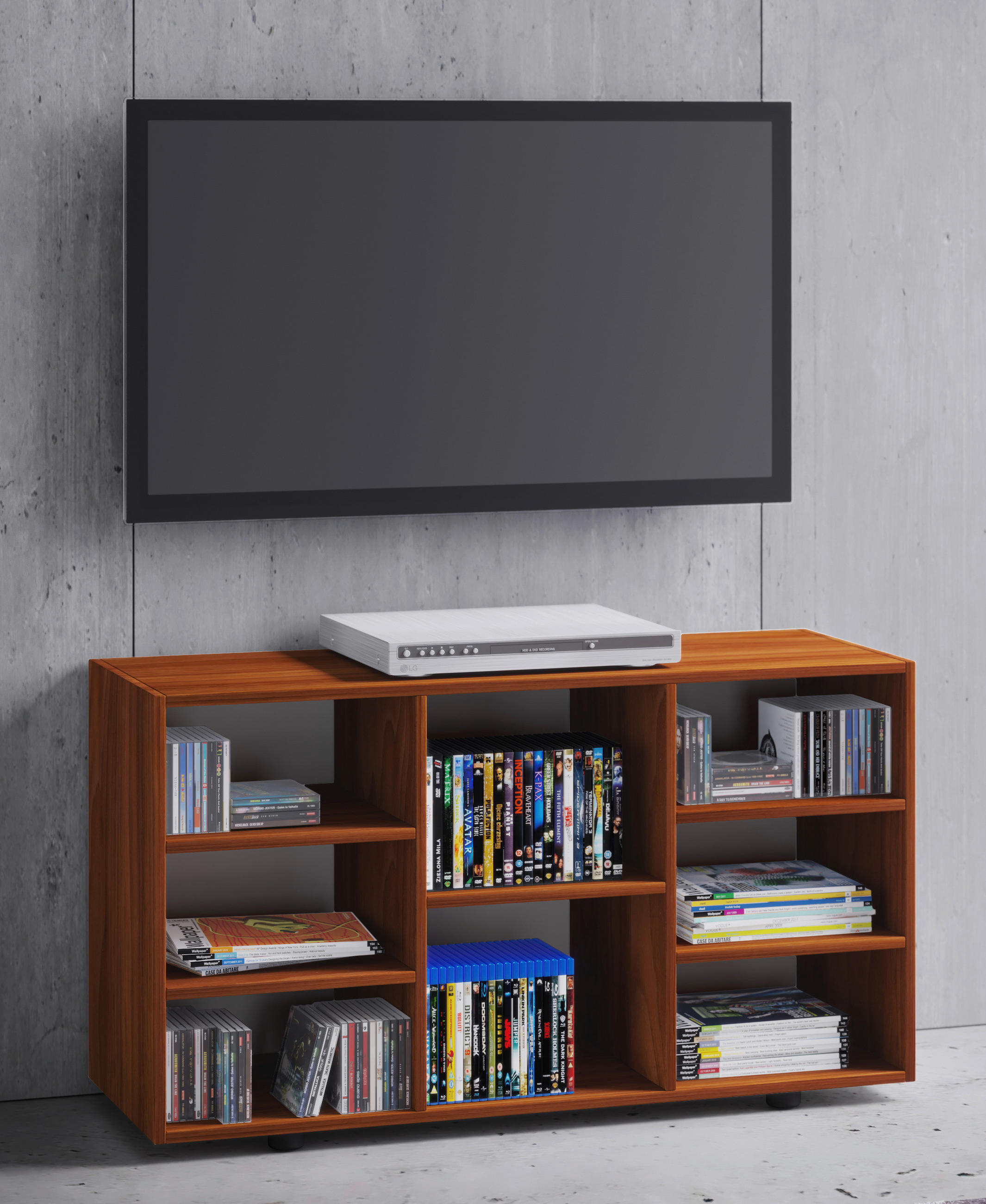 TV-BÄNK 114/60/40 cm  - nötfärg/svart, Modern, trämaterial/plast (114/60/40cm) - MID.YOU