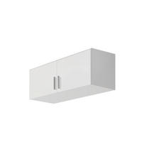 AUFSATZSCHRANK 91/39/54 cm Weiß, Weiß Hochglanz  - Weiß Hochglanz/Alufarben, Design, Holzwerkstoff/Kunststoff (91/39/54cm) - Carryhome