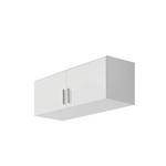 AUFSATZSCHRANK 91/39/54 cm Weiß, Weiß Hochglanz  - Weiß Hochglanz/Alufarben, Design, Holzwerkstoff/Kunststoff (91/39/54cm) - Carryhome