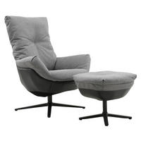 POČIVALNIK S PODNOŽNIKOM,  črna, temno siva kovina, tekstil - temno siva/črna, Design, kovina/tekstil (78/100/77,5cm) - Carryhome