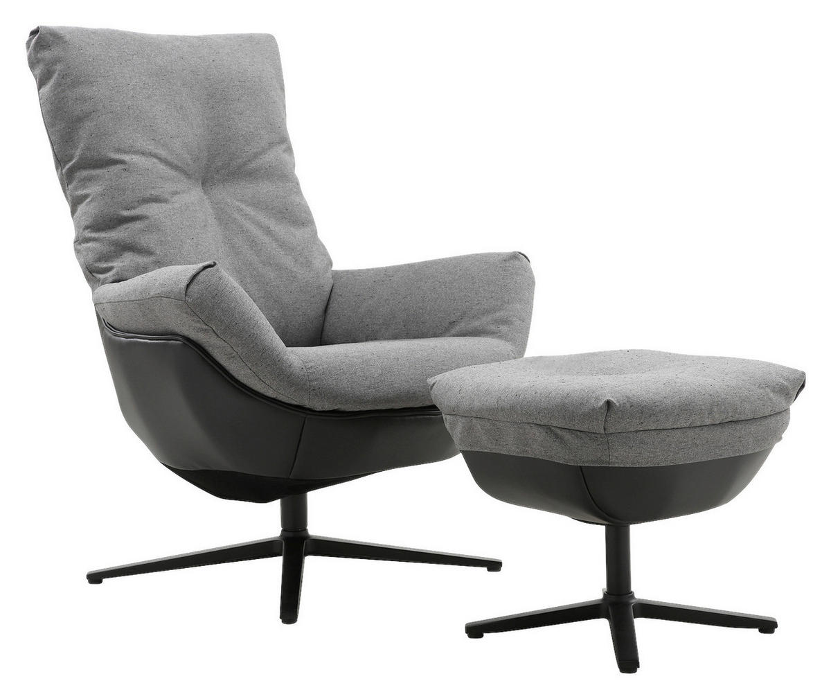 POČIVALNIK S PODNOŽNIKOM,  črna, temno siva kovina, tekstil - temno siva/črna, Design, kovina/tekstil (78/100/77,5cm) - Carryhome