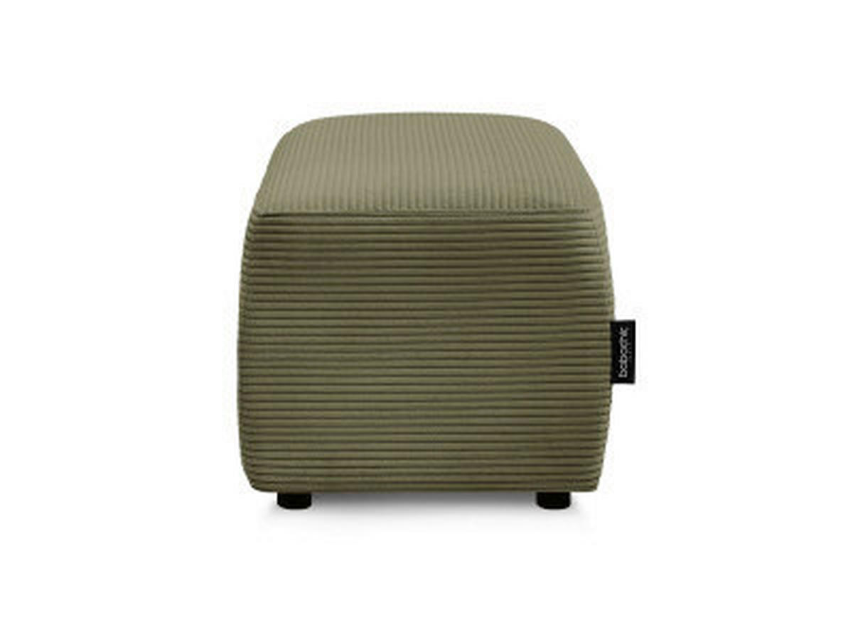 HOCKER ATILLA Cord Hellgrün  - Schwarz/Hellgrün, MODERN, Kunststoff/Textil (92/44/48cm)