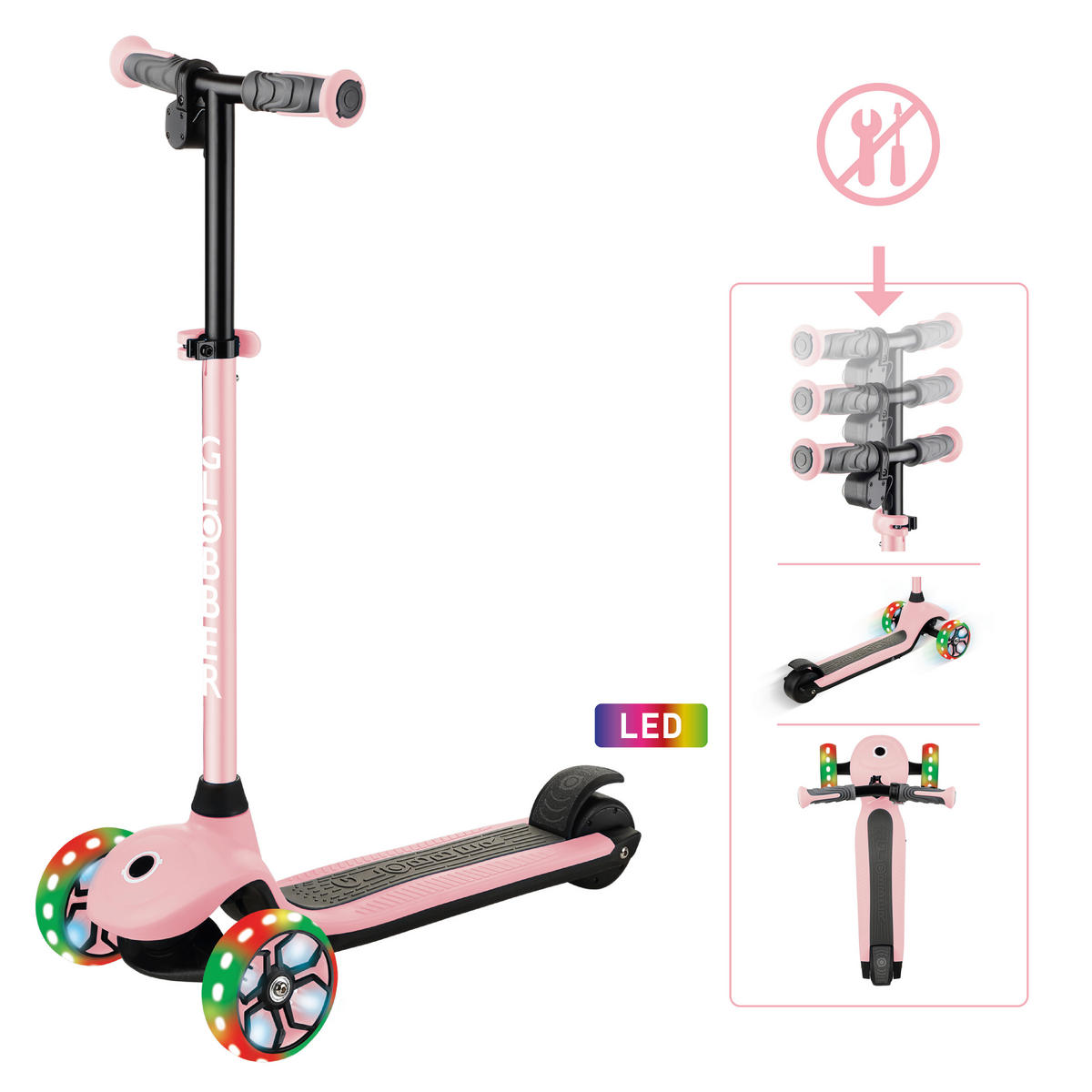 KINDER-E-SCOOTER ONE K E-MOTION 4 PLUS  - Rosa, LIFESTYLE, Kunststoff (62,0/29,0/76,0cm) - GLOBBER