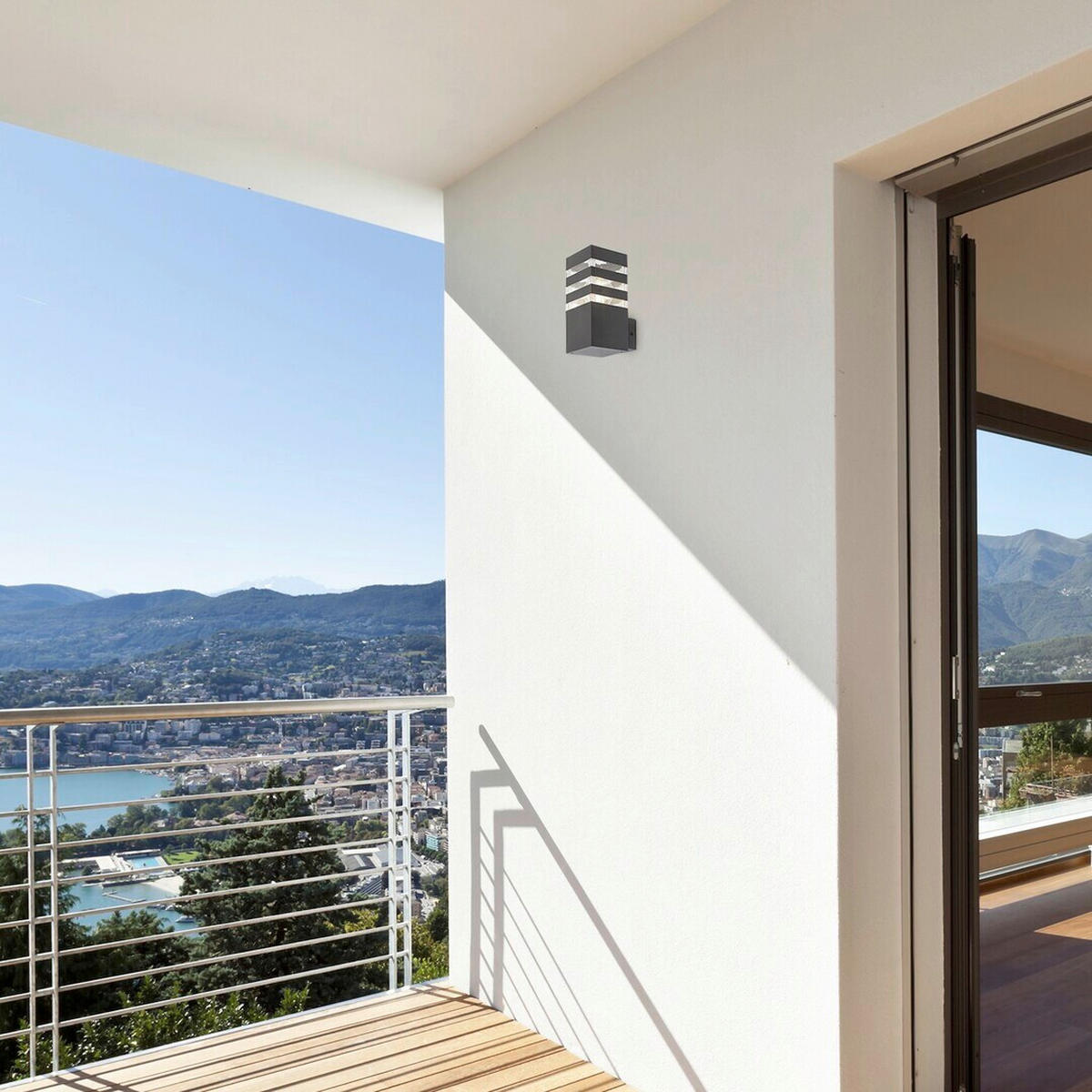 SPOLJNA ZIDNA SVETILJKA Ankara  - prozirna/antracit, Osnovno, metal/plastika (9/20cm)