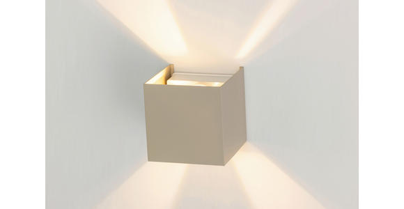 LED-WANDLEUCHTE 10/10/10 cm   - Sandfarben, Basics, Kunststoff/Metall (10/10/10cm) - Novel