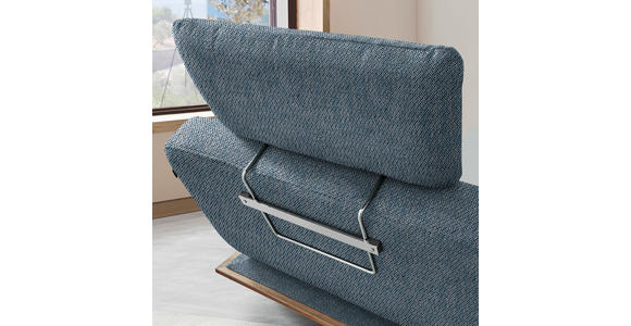 ECKSOFA in Flachgewebe Blau - Blau/Schwarz, Natur, Holz/Textil (326/170cm) - Valnatura