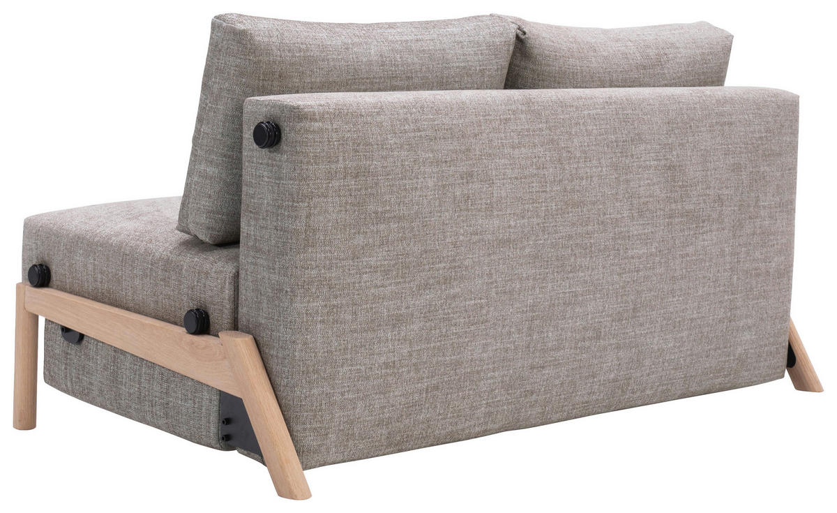 SCHLAFSOFA Flachgewebe Hellgrau  - Eichefarben/Hellgrau, Design, Holz/Textil (148/79/98cm) - Niels Andersson
