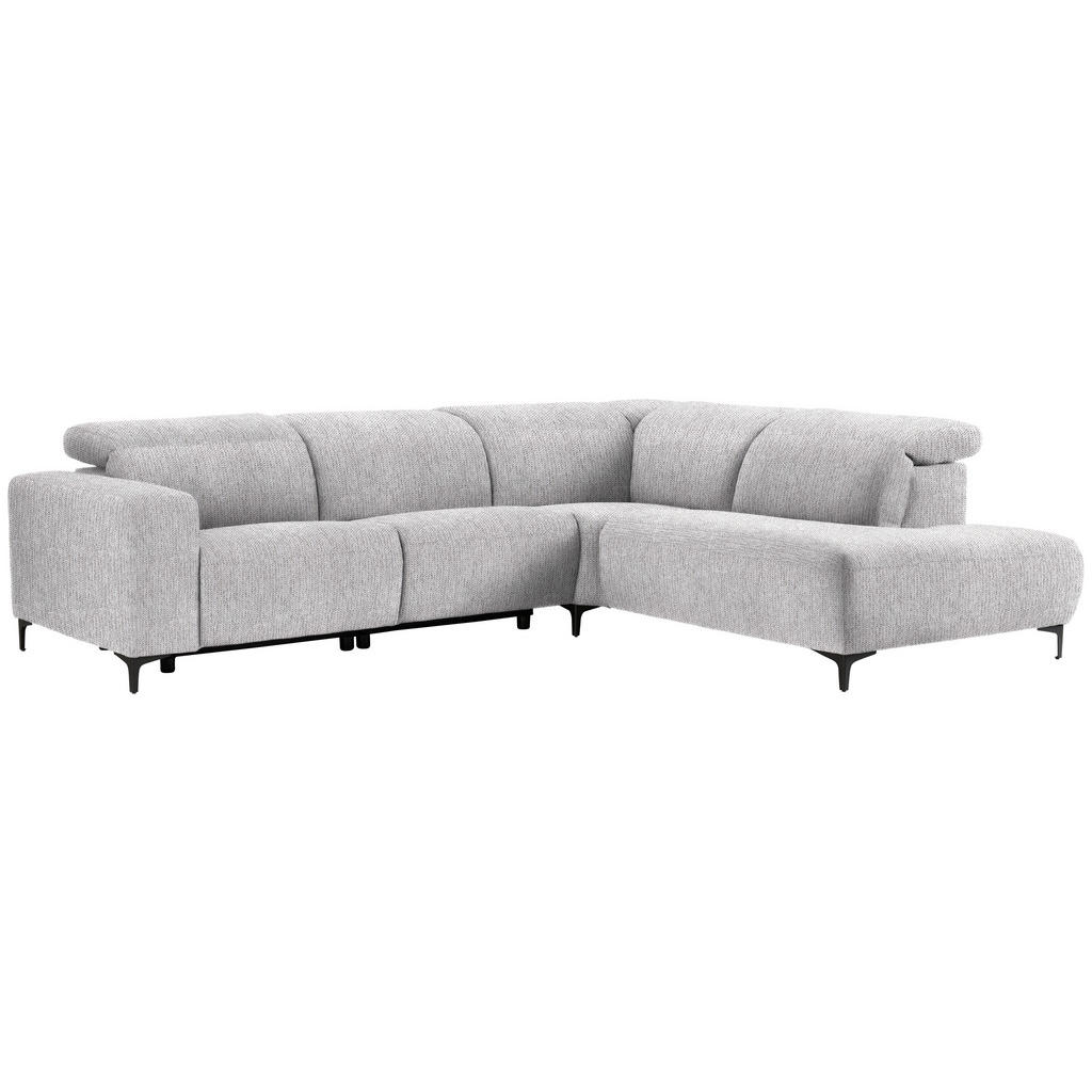 Thumbnail - Pure Home Lifestyle Ecksofa, Hellgrau, Textil, Uni, 4-Sitzer, Ottomane rechts, L-Form, 290x238 cm, Blauer Engel, Goldene...