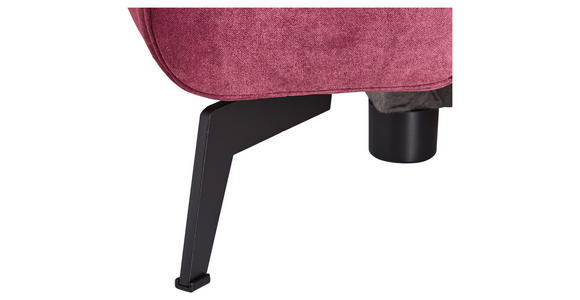 ECKSOFA Bordeaux Chenille - Bordeaux/Schwarz, KONVENTIONELL, Textil/Metall (257/275cm) - Carryhome