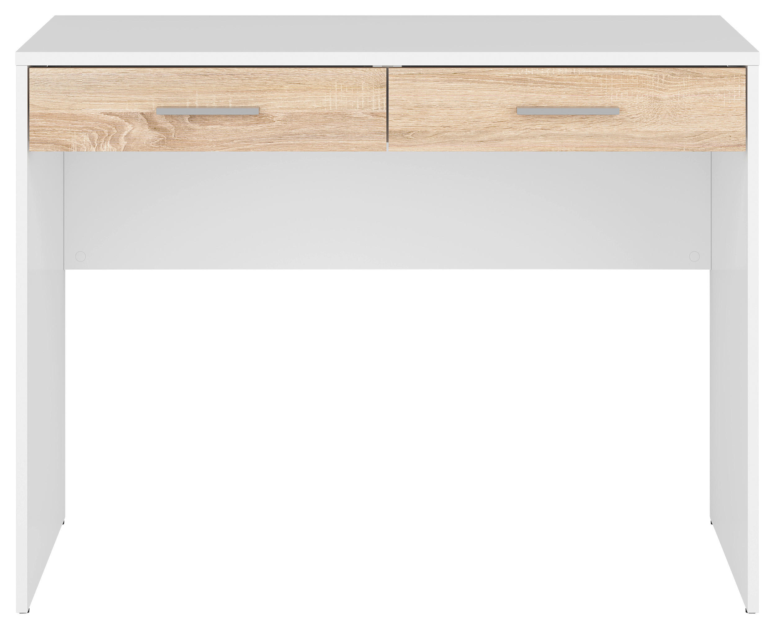 SCHREIBTISCH 100/59/76 cm  in Weiß, Sonoma Eiche, Eichefarben  - Eichefarben/Silberfarben, Design, Holzwerkstoff/Kunststoff (100/59/76cm)