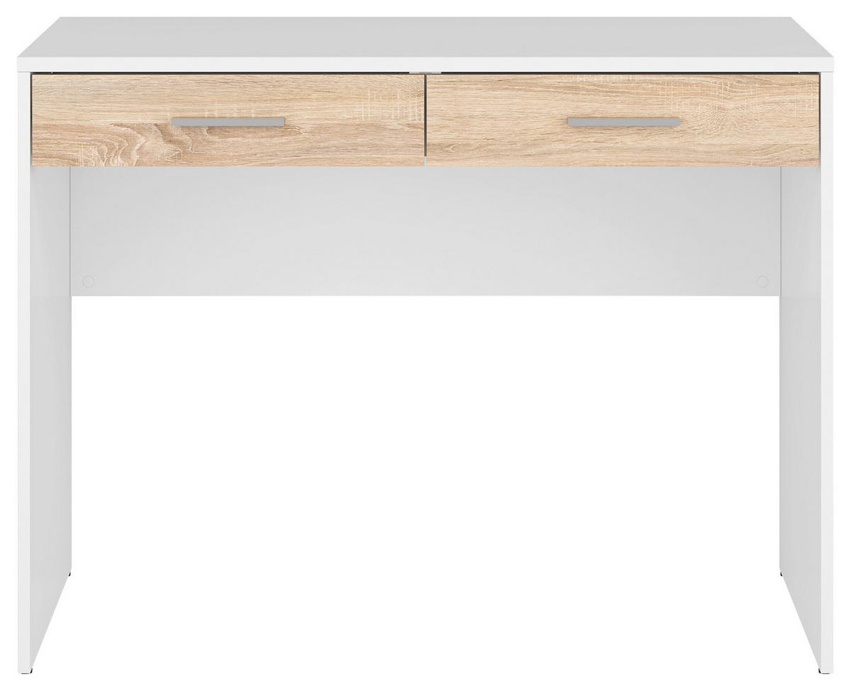 SCHREIBTISCH 100/59/76 cm  in Weiß, Sonoma Eiche, Eichefarben  - Eichefarben/Silberfarben, Design, Holzwerkstoff/Kunststoff (100/59/76cm)
