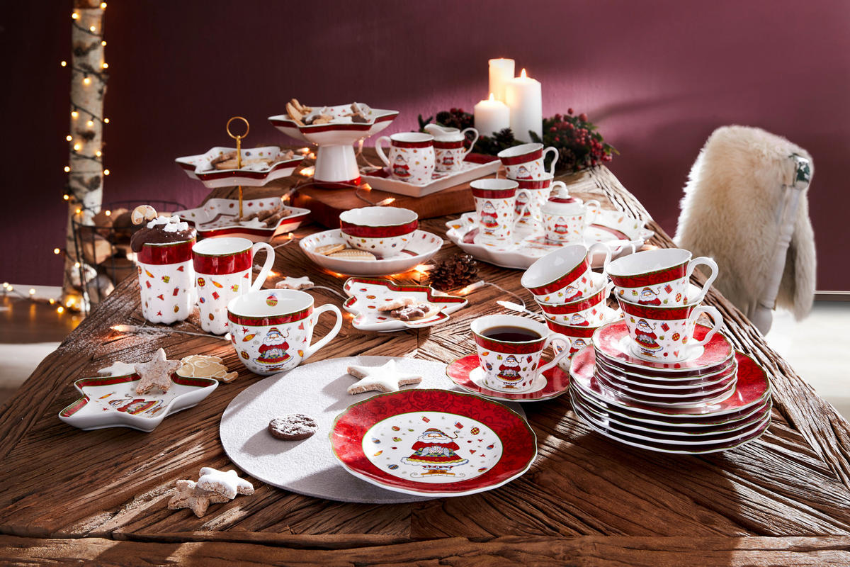 KAVNI SERVIS   18-delni      - večbarvno, Basics, keramika - X-Mas