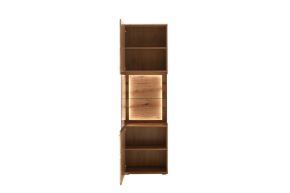 Thumbnail - Livetastic Vitrine, Eiche, Glas, Holzwerkstoff, 5 Fächer, 60x206x38 cm, Wohnzimmer, Wohnwände, Vitrinenschränke