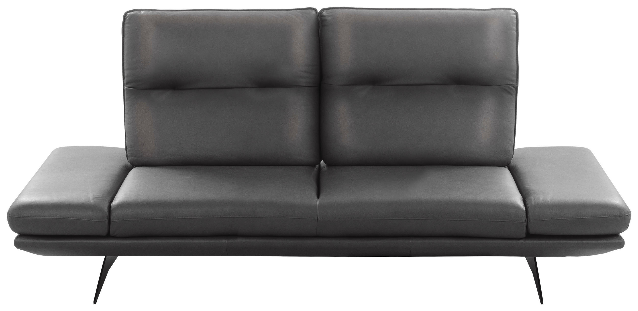 2,5-SITZER 218/95/107 cm  in Echtleder Dunkelgrau   - Dunkelgrau/Schwarz, Design, Leder/Metall (218/95/107cm) - Celina Home