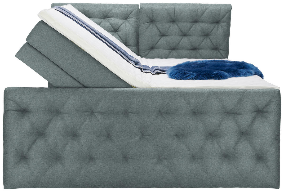 BOXSPRINGBETT 180/200 cm  in Mintgrün  - Schwarz/Mintgrün, KONVENTIONELL, Kunststoff/Textil (180/200cm) - Carryhome