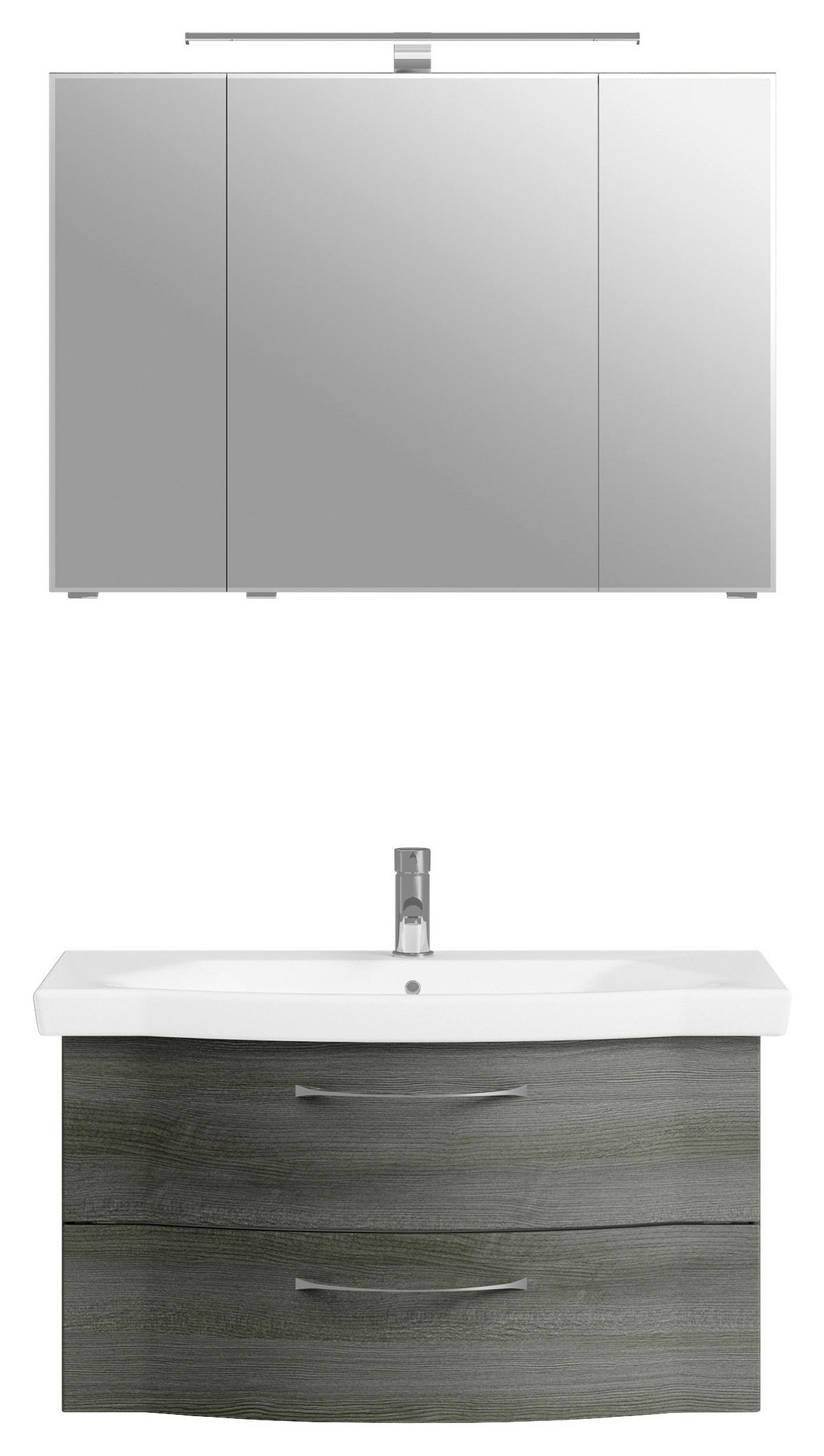 BADEZIMMER 3-teilig  in 98 cm  - Chromfarben/Graphitfarben, KONVENTIONELL, Glas/Keramik (98cm) - Pelipal