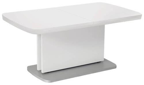 COUCHTISCH 110-180/63/53-72 cm rechteckig Weiß  - Silberfarben/Weiß, KONVENTIONELL, Holzwerkstoff (110-180/63/53-72cm) - Venda