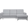 ECKSOFA in Webstoff Silberfarben  - Silberfarben/Schwarz, Konventionell, Textil/Metall (247/167cm) - Stylife