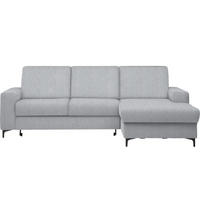 ECKSOFA in Webstoff Silberfarben  - Silberfarben/Schwarz, Konventionell, Textil/Metall (247/167cm) - Stylife