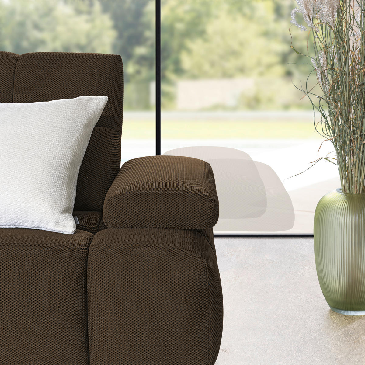 ECKSOFA in Struktur Taupe  233/313 cm  - Taupe/Schwarz, Design, Kunststoff/Textil (233/313cm) - Emilio Belluti