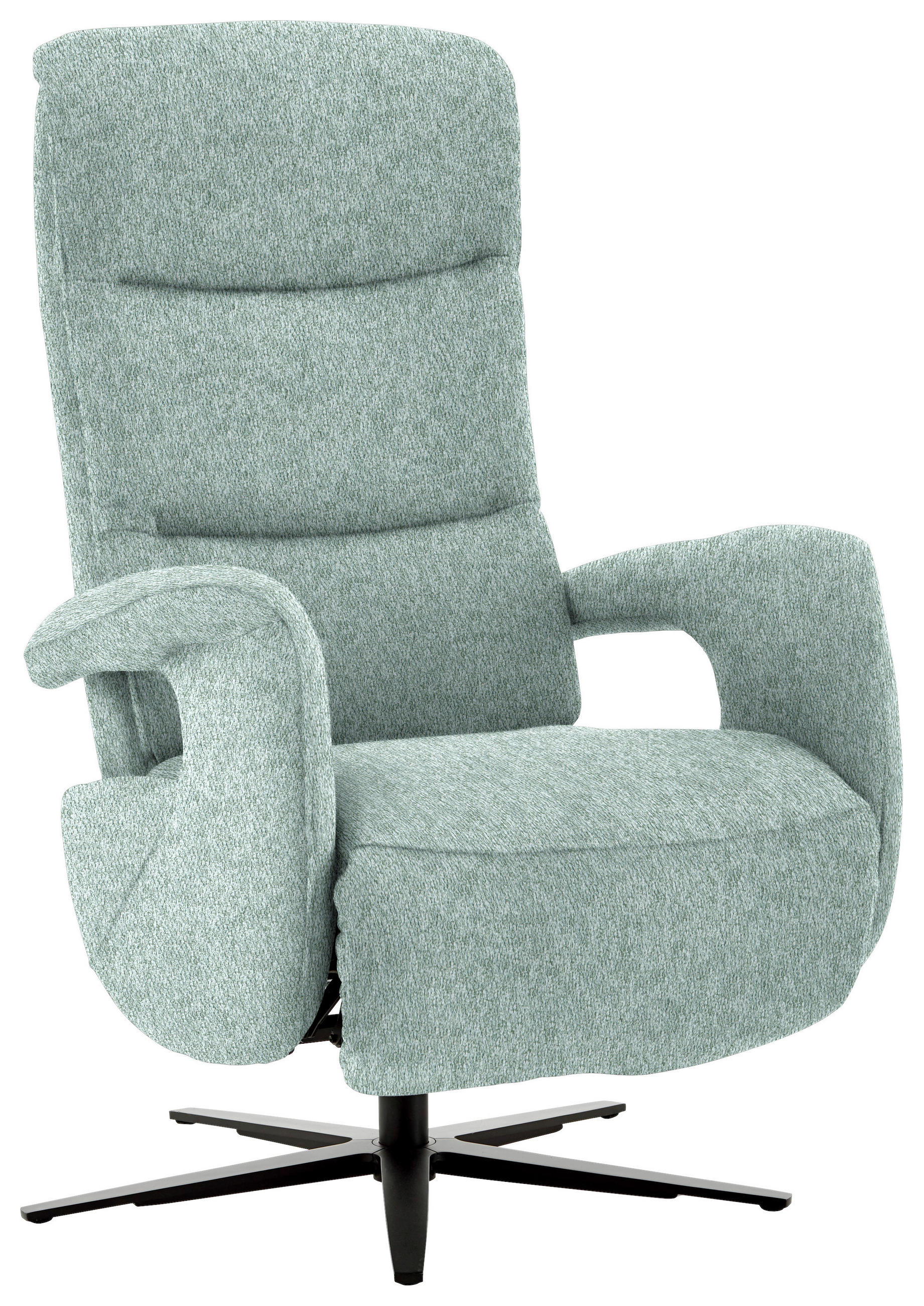 RELAXSESSEL in Textil Mintgrün  - Schwarz/Mintgrün, Design, Textil/Metall (71/112/83cm) - Beldomo Style