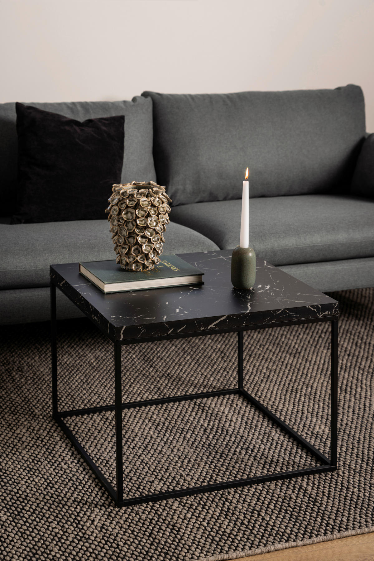TABLE BASSE in Holzwerkstoff 60/60/45 cm  - noir, Design, métal/matériau de bois (60/60/45cm) - Livetastic