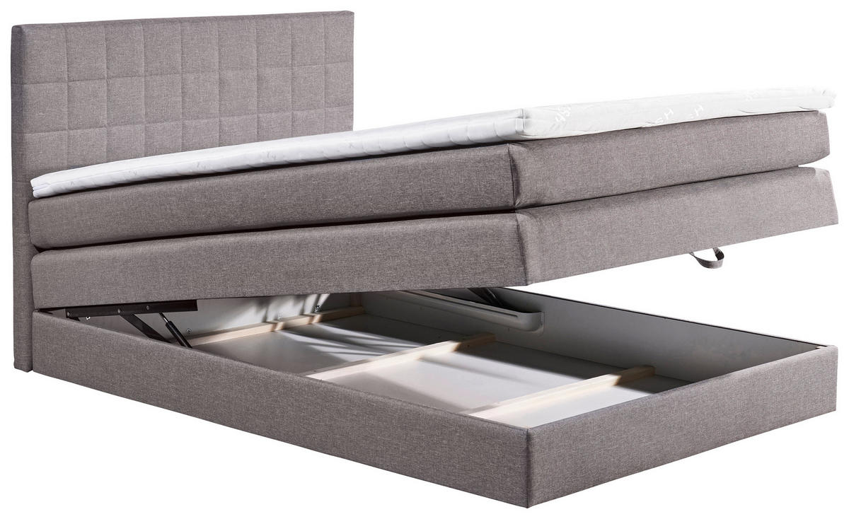 POSTELJA BOXSPRING 120 cm   x 200 cm  , tekstil siva  - črna/siva, Design, umetna masa/tekstil (120/200cm) - Xora