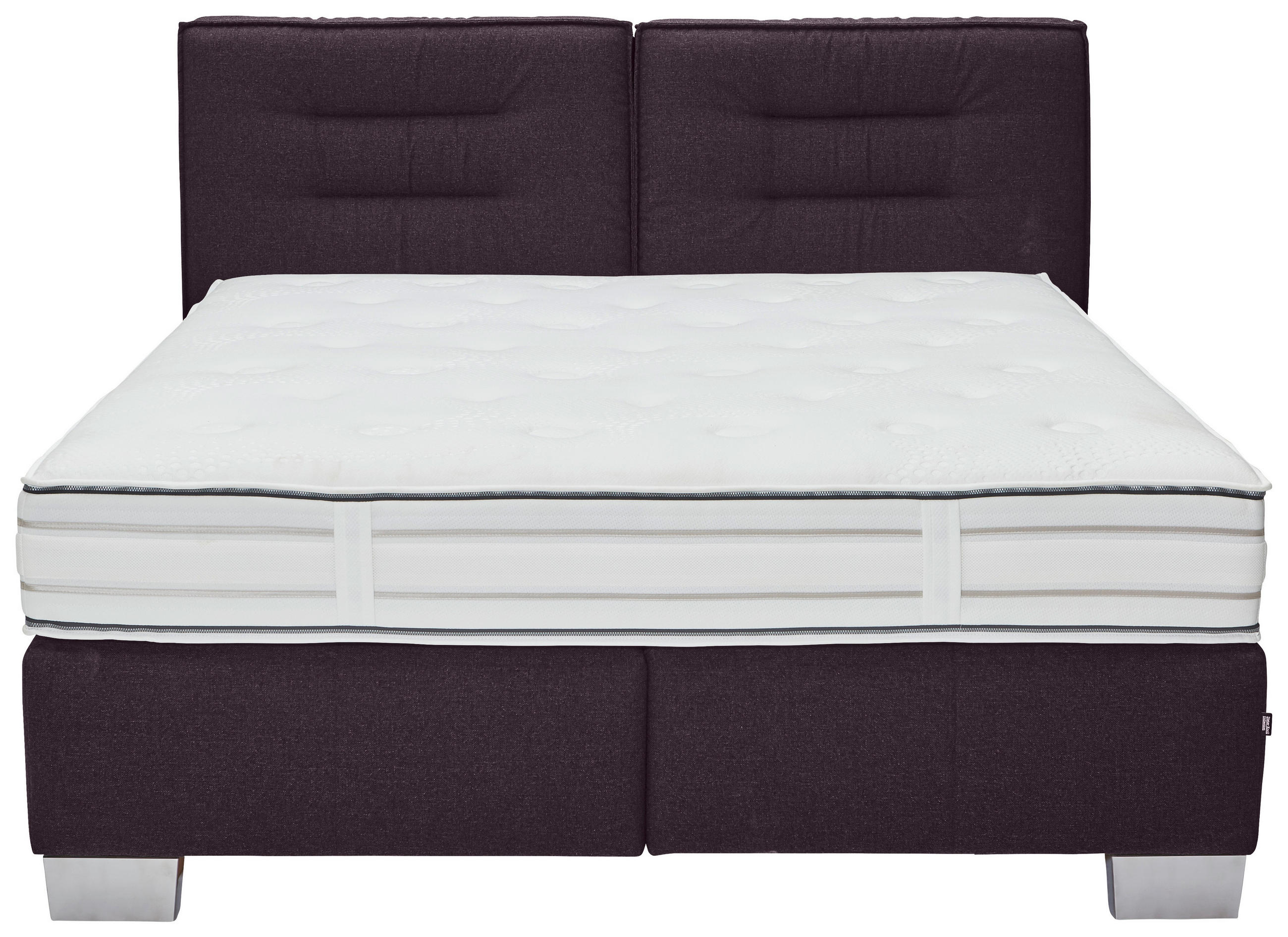 Thumbnail - Dieter Knoll Boxspringbett, Brombeere, Textil, H2, 7-Zonen, Höhe ca. 27 cm, 160x200 cm, gepolstertes Kopfteil, Stoffausw...