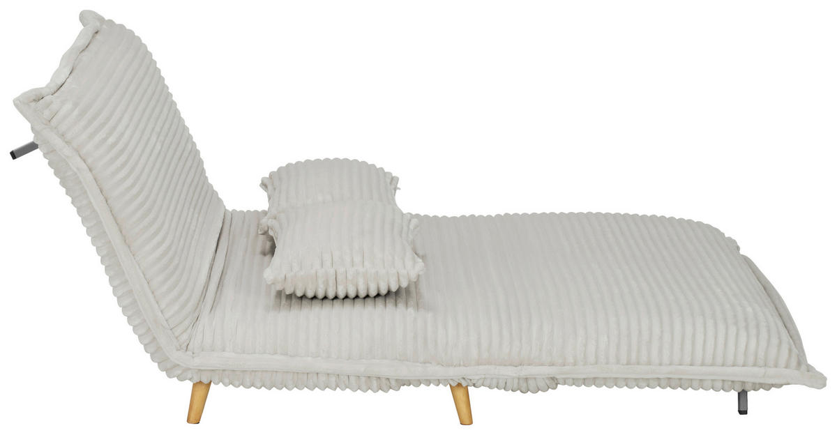 SCHLAFSOFA Cord Weiß  - Walnussfarben/Weiß, MODERN, Holz/Textil (92/216/87/26/150cm) - Livetastic