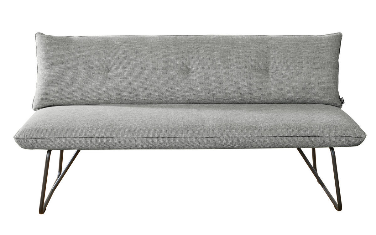 SITZBANK 180/90/70 cm  in Hellgrau  - Hellgrau/Schwarz, Design, Textil/Metall (180/90/70cm) - Dieter Knoll