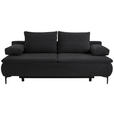 BOXSPRINGSOFA  in Flachgewebe Anthrazit  - Anthrazit, KONVENTIONELL, Textil/Metall (204/93/100cm) - Novel