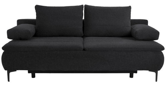 BOXSPRINGSOFA  in Flachgewebe Anthrazit  - Anthrazit, KONVENTIONELL, Textil/Metall (204/93/100cm) - Novel