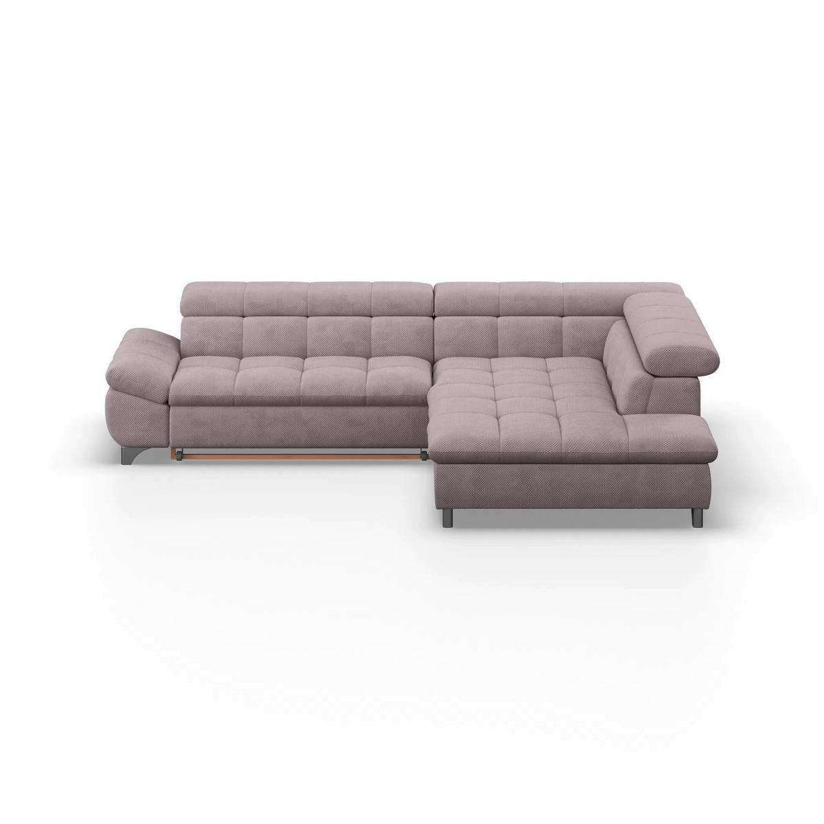 ECKSOFA Rosa Chenille  - Chromfarben/Rosa, KONVENTIONELL, Textil/Metall (312/234cm) - Livetastic
