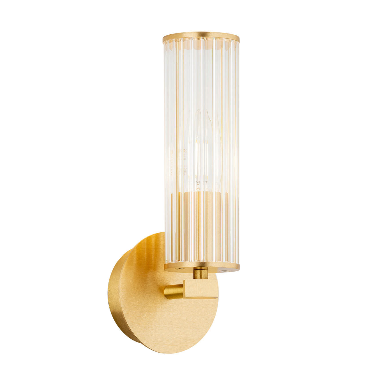 WANDLEUCHTE Hampton 25.5/10/10.5 cm   - Transparent/Messingfarben, KONVENTIONELL, Glas/Metall (25.5/10/10.5cm)